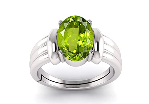 Arwacraft 6,25 Ratti 5,60 Karat zertifizierter natürlicher grüner Peridot Edelstein verstellbarer Ring/Anguthi für Damen und Herren - B09Y5Z58MRNAMZ von Arwacraft