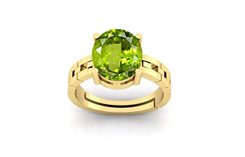 Arwacraft 8,25 Ratti 7,60 Karat zertifizierter natürlicher grüner Peridot Edelstein verstellbarer Ring/Anguthi für Damen und Herren - B09T3G6WMRNAMZ von Arwacraft