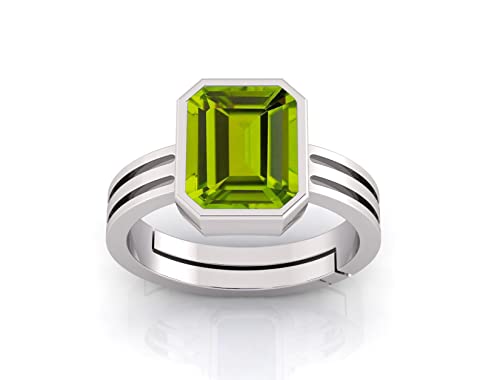 Arwacraft 9,25 Ratti 8,60 Karat zertifizierter natürlicher grüner Peridot Edelstein verstellbarer Ring/Anguthi für Damen und Herren - B09T3GQ4MRNAMZ von Arwacraft
