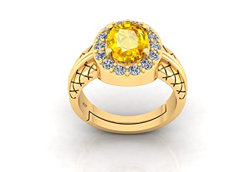 Ring für Damen und Herren, zertifiziert unbeheizt, 9,25 Ratti, 8,50 Karat, A+, natürlicher gelber Saphir, Pukhraj-Edelsteinring, für Damen und Herren, S-B0BX4CLCMRNAMZ von Arwacraft