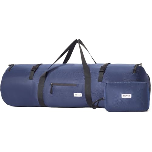 Arxus Sporttasche 90L 50L 30L Groß Reisetasche Faltbare Gepäck Tasche Damen Herren Weekender Schwimmtasche Mit Schultergurt Für Reise Sport Gym Camping von Arxus