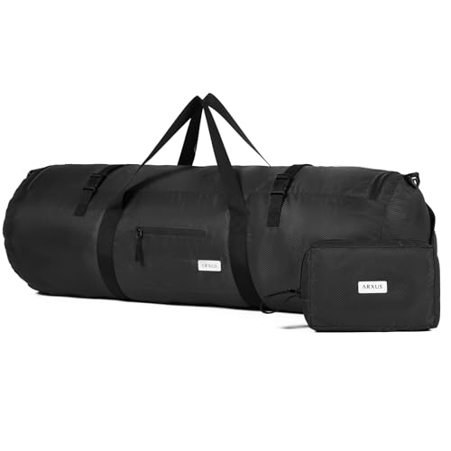 Arxus Sporttasche 90L 50L 30L Groß Reisetasche Faltbare Gepäck Tasche Damen Herren Weekender Schwimmtasche Mit Schultergurt Für Reise Sport Gym Camping von Arxus