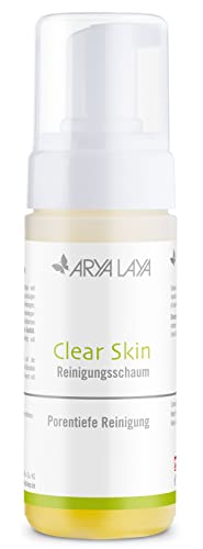 ARYA LAYA Clear Skin Reinigungsschaum, 125 ml: porentiefe Reinigung für fettige, unreine & entzündete Haut, ideal bei Akne, reguliert die Talgproduktion – auch als Make-up-Entferner, vegan von Arya Laya