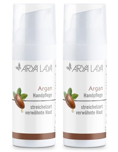 ARYA LAYA Handpflege Argan im Doppelpack (2 x 50 ml): Nährende & schützende Pflege für Ihre Hände mit einer Extraportion Feuchtigkeit, reichhaltige Formel für streichelzart verwöhnte Haut, vegan von Arya Laya