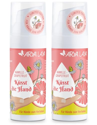 ARYA LAYA Kamille-Grapefruit Handpflege im Doppelpack (2 x 50 ml): Küsst die Hand (Special Edition), für glatte, weiche Hände zum Verlieben. im praktischen Airless-Spender, vegan von Arya Laya