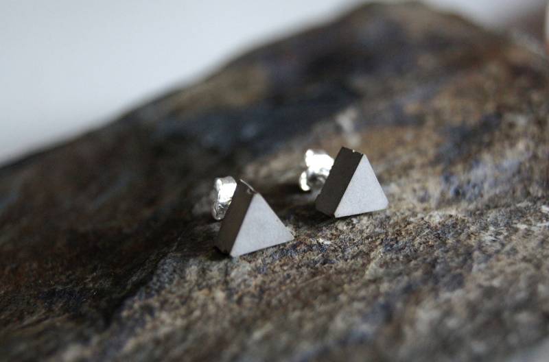 Beton-Ohrstecker "stika" Mit 925Er Silber von ArynsWelt