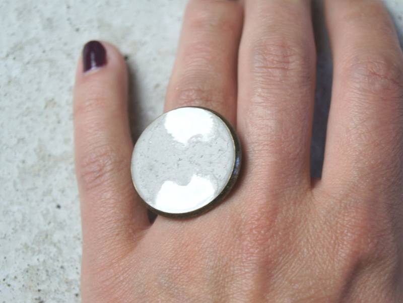 statement-Ring "Nimbly Dark", Bronze Mit Beton von ArynsWelt