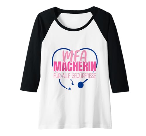 Damen MFA Macherin Medizinische Fachangestellte Raglan von Arzthelferin Geschenke Für MFA Prüfung Bestanden