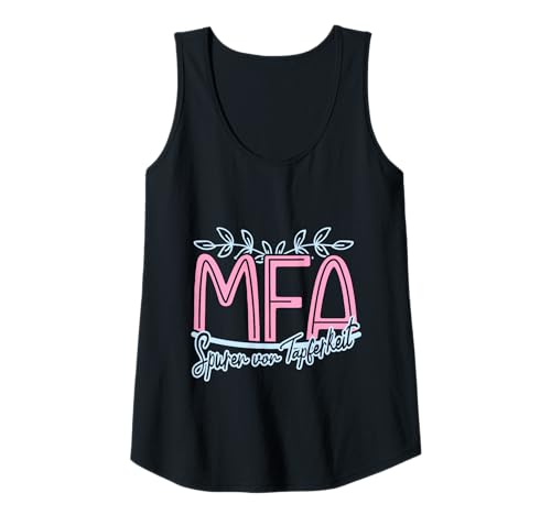 Damen MFA Spuren Von Tapferkeit Medizinische Fachangestellte Tank Top von Arzthelferin Geschenke Für MFA Prüfung Bestanden