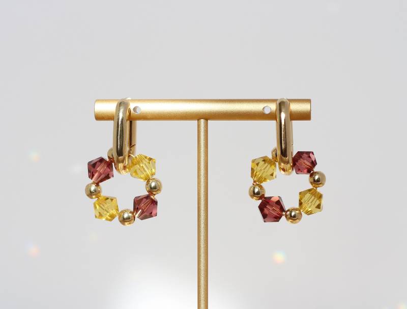 Ohrringe, Transparente Gelbe Und Braune Kristalle von AsBoldAsJewelry