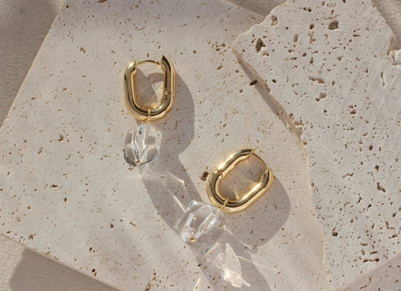 Unregelmäßig Geformte Bergkristall-Ohrringe Unregelmäßig Geformte Bergkristall-Ohrringe von AsBoldAsJewelry