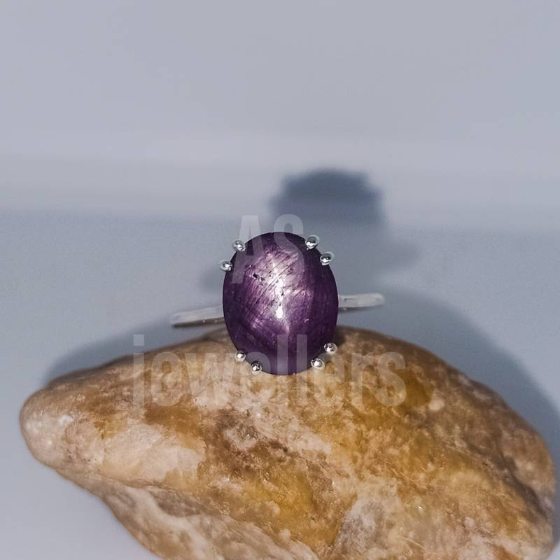 Natürlicher Stern Rubin Silber Ring Handgemachter Schmuck 925 Sterling Geburtsstein Schlichter Zierliche Eheringe von AsJewelersJaipur