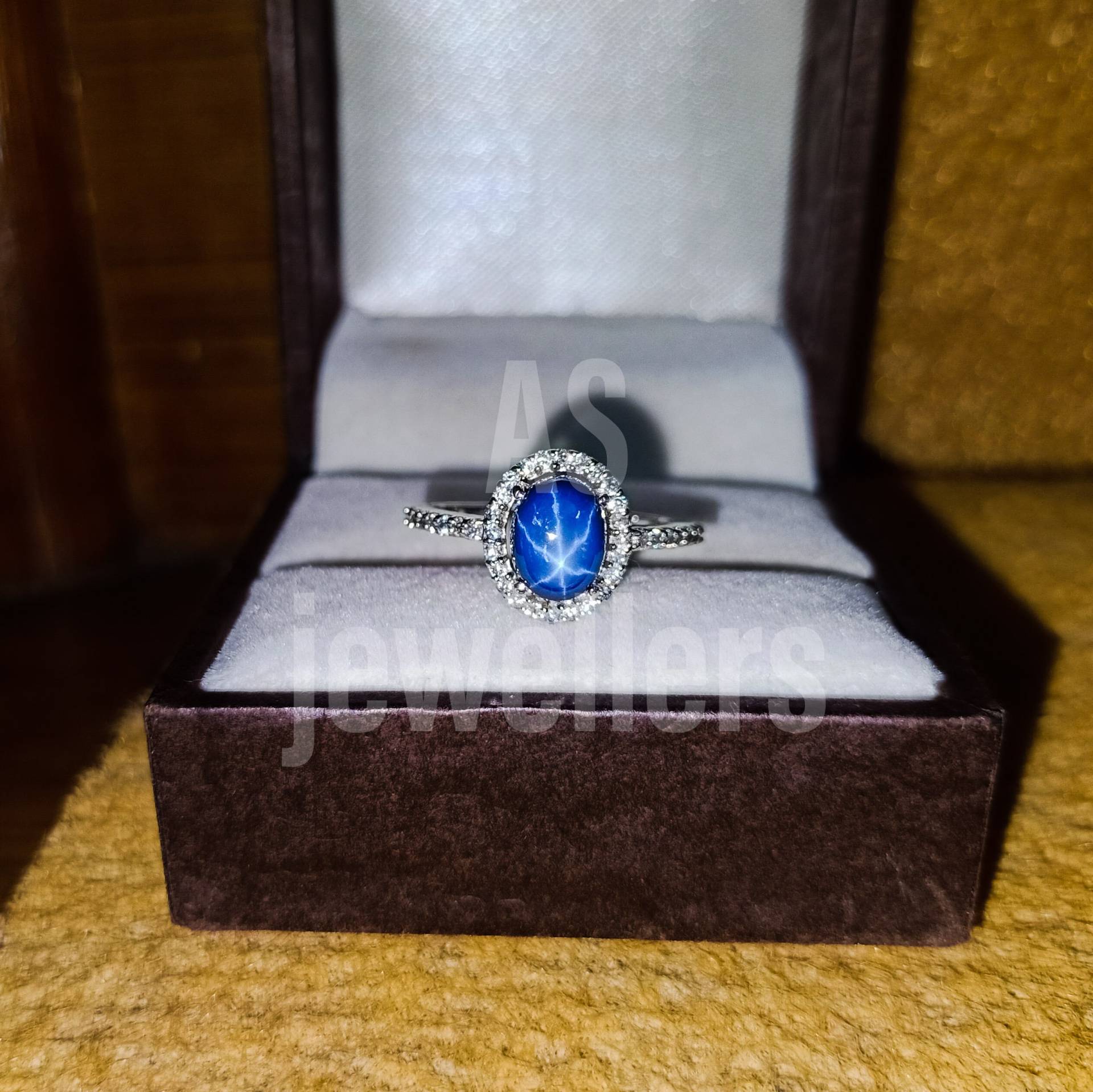 Stern Blauer Saphir Ring Verlobungsring 925 Sterling Silber Oval Lab Sapphire Geburtstagsringe Stapelbar Frauen Geschenke von AsJewelersJaipur