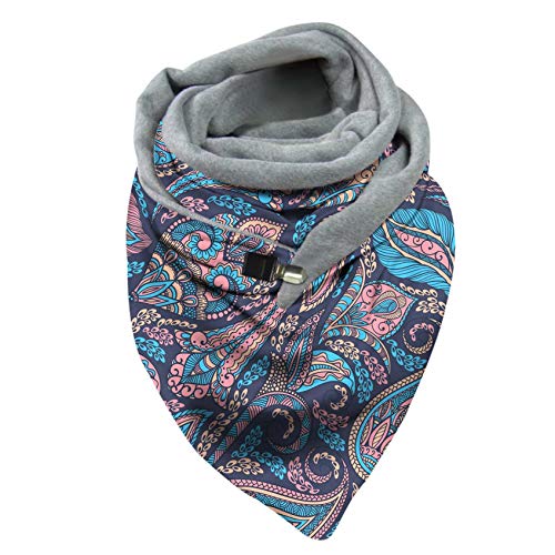 Asalinao Schal Damen Dreieck Groß Elegant Einfarbig Button Knopf Dreieckstuch Lässige Herbstschal Winterschal Karo Tartan Streifen Halstücher Herbstschal Weich Scarf von Asalinao