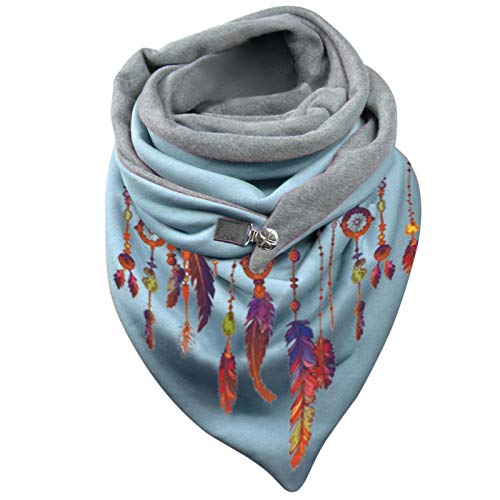 Asalinao Schal Damen Dreieck Groß Elegant Einfarbig Button Knopf Dreieckstuch Lässige Herbstschal Winterschal Karo Tartan Streifen Halstücher Herbstschal Weich Scarf von Asalinao