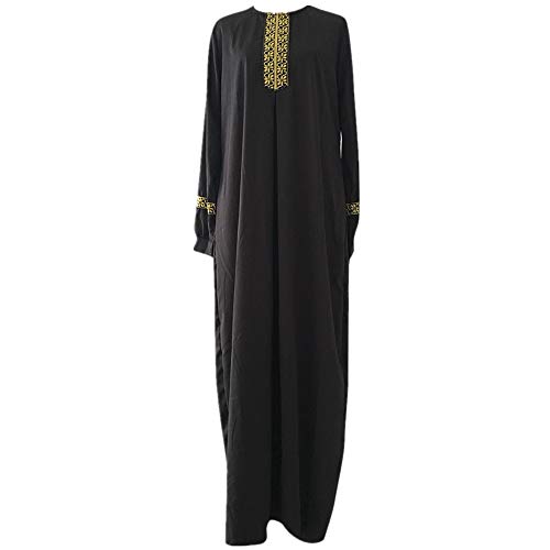 Asalinao Women Plus Size Print Abaya Jilbab Muslim Maxi Dress Casual Kaftan Long Dress von Asalinao