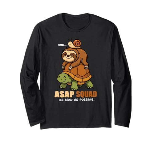 Turtle Snail Sloth Sloth ASAP Squad Slow Animal Lover für Jungen und Mädchen Langarmshirt von AsapSquadAxis1