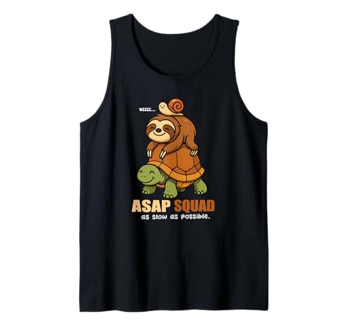 Turtle Snail Sloth Sloth ASAP Squad Slow Animal Lover für Jungen und Mädchen Tank Top von AsapSquadAxis1