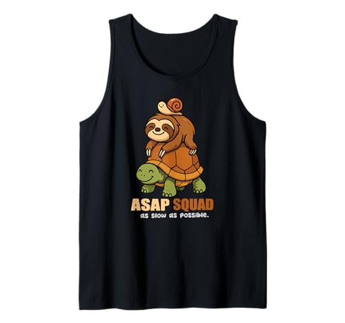 Turtle Snail Sloth Sloth ASAP Squad Slow Animal Lover für Jungen und Mädchen Tank Top von AsapSquadAxis1