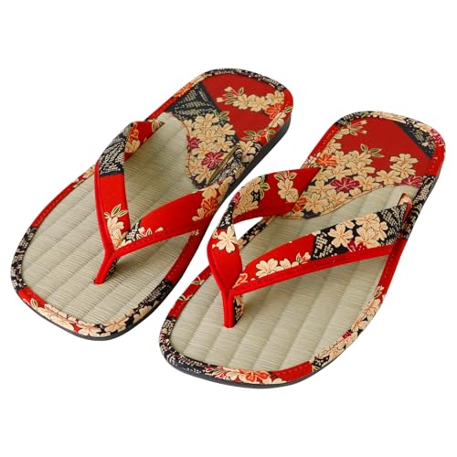 Asayu Japan Traditionelle japanische Sandalen Tatami Setta Zori, Hergestellt in Japan - Rot von Asayu Japan