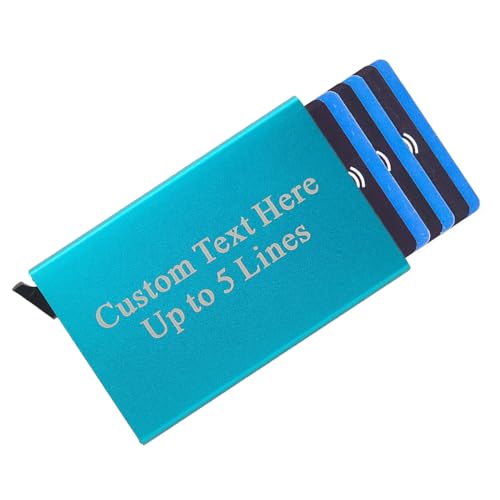 Asbanzerks Personalisierte Pop-Up-Brieftasche, individuell graviertes Kreditkartenetui aus Metall für Männer und Frauen, RFID-blockierend, Mini-Bankkartenhalter, Blau, Pop-Up-Geldbörse Asbanzerks Personalisierte Pop-Up-Brieftasche, individuell graviertes Kreditkartenetui aus Metall für Männer und Frauen, RFID-blockierend, Mini-Bankkartenhalter, Blau, Pop-Up-Geldbörse von Asbanzerks