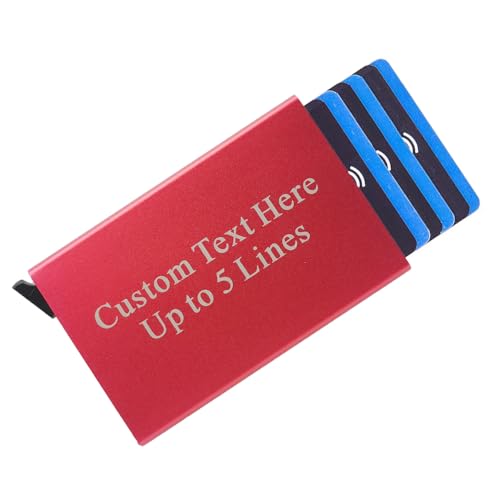 Asbanzerks Personalisierte Pop-Up-Brieftasche, individuell graviertes Kreditkartenetui aus Metall für Männer und Frauen, RFID-blockierend, Mini-Bankkartenhalter, Rot/Ausflug, einfarbig (Getaway Solids Asbanzerks Personalisierte Pop-Up-Brieftasche, individuell graviertes Kreditkartenetui aus Metall für Männer und Frauen, RFID-blockierend, Mini-Bankkartenhalter, Rot/Ausflug, einfarbig (Getaway Solids von Asbanzerks