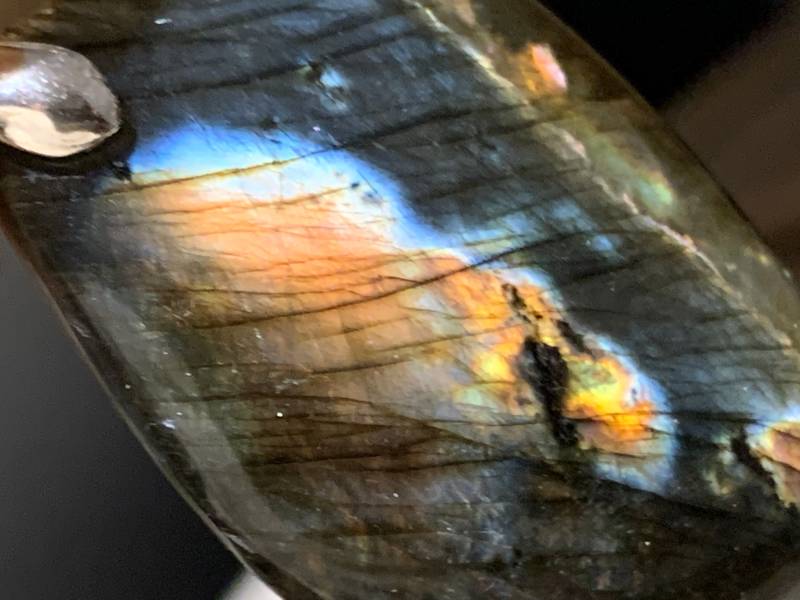 Aussergewöhnlicher Pinkblauer Labradorit Anhänger Mit Sterling Silber von AscadeInternational