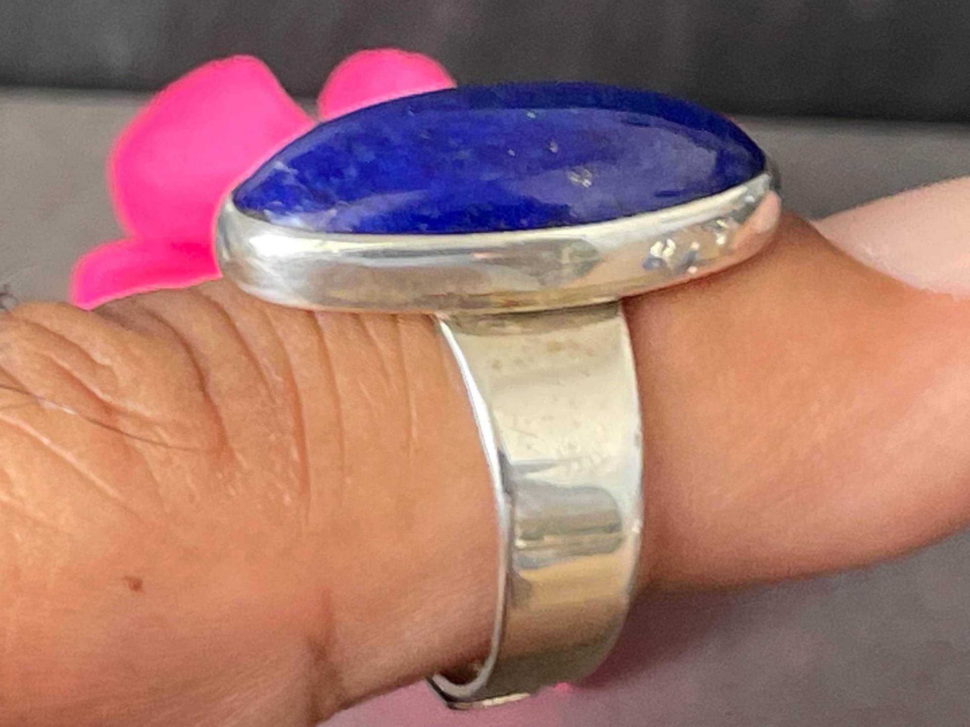 Echter Lapislazuli in Schönem Design. Ring Silber | 925 Sterling Dunkler, Toller Edelstein von AscadeInternational