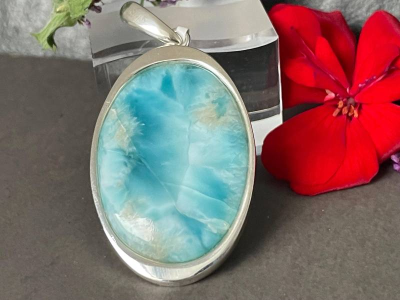 Sehr Schöner Larimar Anhänger in Extravagantem Design Mit Silber | 925 Sterling Farbkontrast von AscadeInternational