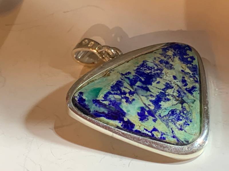 Seltener Azurite/Chrysokoll Anhänger Mit Silber | 925 Sterling von AscadeInternational