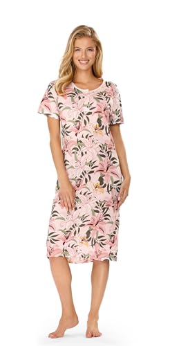 Ascafa Damen Nachtemd 2512105 Kurzarm Rose Baumwolle Modal Gr. 50 von Ascafa