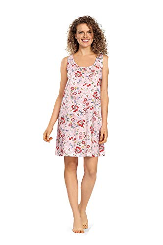 Ascafa Damen Nachthemd 2112125 100% Baumwolle ohne Arm Rose Gr. 38 S von Ascafa