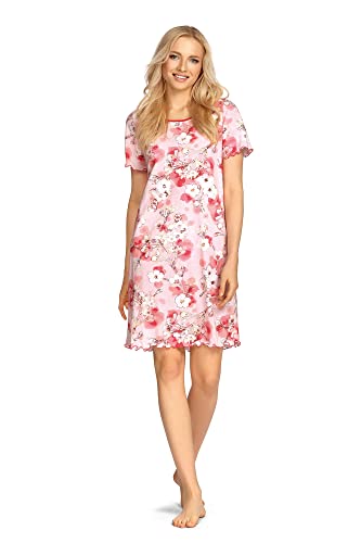 Ascafa Damen Nachthemd Kurzarm A-Linie A2212124 Soft Rosa Gr. 48 von Ascafa