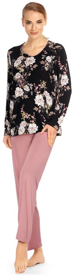 Ascafa Schlafanzug (Set, 2 tlg., Set) Damen Pyjama lang Langarm von Ascafa