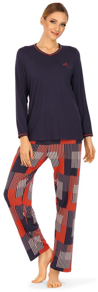 Ascafa Schlafanzug (Set, 2 tlg., 2-teilig) Damen Schlafanzug 2-teilig Pyjama grafisches Muster von Ascafa