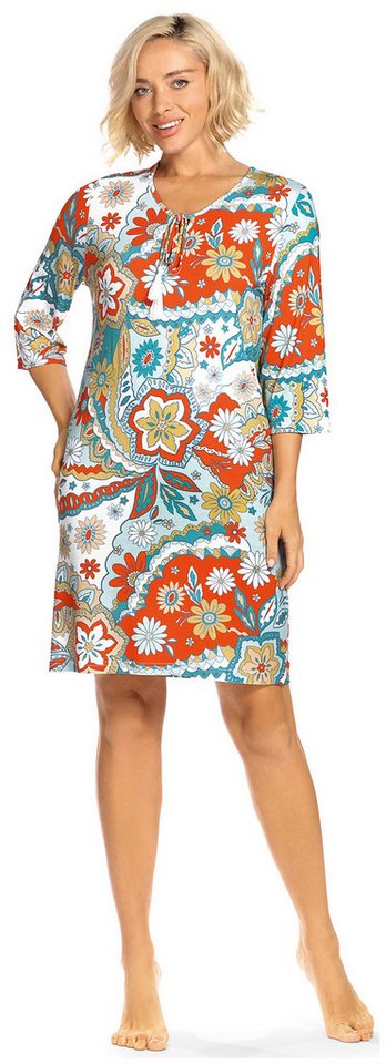 Ascafa Strandkleid Beach (Packung, 1-tlg., 1-teilig) Damen 95cm Sommerkleid Blumenprint Strandmode von Ascafa