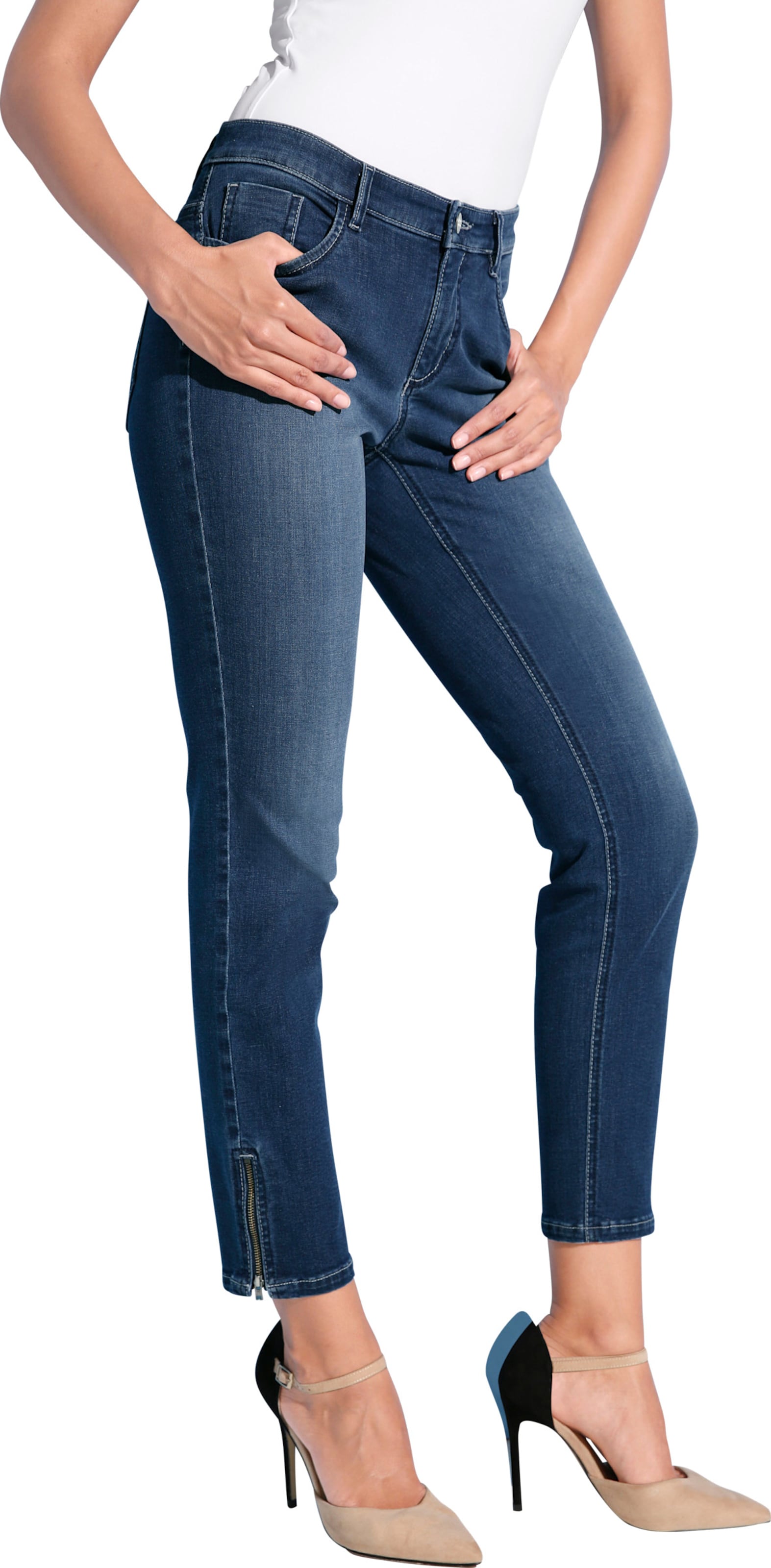 Sieh an! Damen Stretch-Jeans blue-black von Ascari
