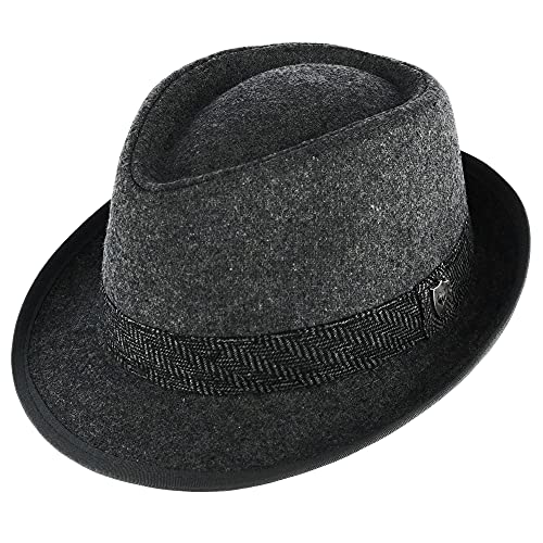 Ascentix Herren Fedora & Trilby, Einfarbig Einheitsgröße Gr. 62, grau von Ascentix