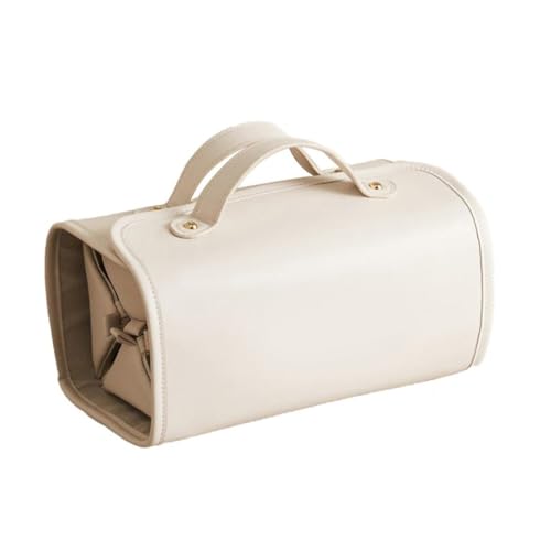 Ascitndy Große -Make-Up-Tasche, Organizer-Tasche mit Faltbarem Design, Wasserdichte Kulturtasche und Schminktasche, Cremeweiß Ascitndy Große -Make-Up-Tasche, Organizer-Tasche mit Faltbarem Design, Wasserdichte Kulturtasche und Schminktasche, Cremeweiß von Ascitndy