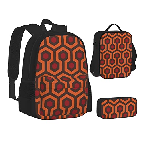 Aseelo 3D Magische Drachenschuppen Muster Rucksack mit Lunchbox für Jungen Schultaschen Schüler Büchertasche und Federmäppchen für Mädchen Set 3 Stück, Glänzender Überblick, Einheitsgröße von Aseelo