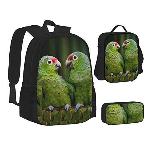 Aseelo Niedlicher Cartoon Lustige Giraffen Rucksack mit Lunchbox für Jungen Schultaschen Schüler Büchertasche und Federmäppchen für Mädchen Set 3 Stück, grün, Einheitsgröße, Rucksack, einfach von Aseelo