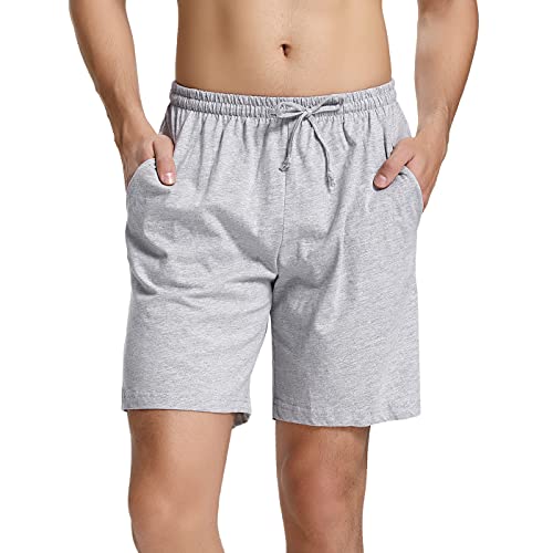 Aseniza Herren Schlafanzughose Kurz Baumwolle Bermuda Schlafshorts Pyjamahose Shorty Sommer Sleephose Freizeithose für Männer von Aseniza