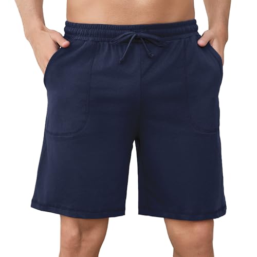 Aseniza Herren Schlafanzughose Kurz Baumwolle Pyjamahose Loungehose Schlafshorts Bermudahose Sommer Loungewear für Männer Blau, XXL Aseniza Herren Schlafanzughose Kurz Baumwolle Pyjamahose Loungehose Schlafshorts Bermudahose Sommer Loungewear für Männer Blau, XXL von Aseniza