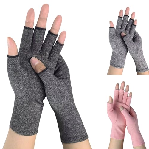 Asfacuputure Arthritis Handschuhe,Rheumatische Arthritis Kompressionshandschuhe,Bequeme und Stützende Fingerlose Arthritis Handschuhe,Fingerlose handschuhe fr Schmerzlinderung(Dunkelgrau,M) von Asfacuputure