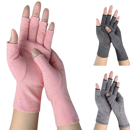 Asfacuputure Arthritis Handschuhe,Rheumatische Arthritis Kompressionshandschuhe,Bequeme und Stützende Fingerlose Arthritis Handschuhe,Fingerlose handschuhe fr Schmerzlinderung(Rosa,M) von Asfacuputure