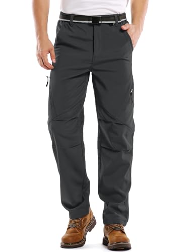 Asfixiado Herren Wanderhose Wasserdicht Softshellhose Skihose Warm Gefüttert Schneehose Thermohose Snowboardhose Outdoorhose Winddicht Winter Trekkinghose(6070 Grey 38) von Asfixiado
