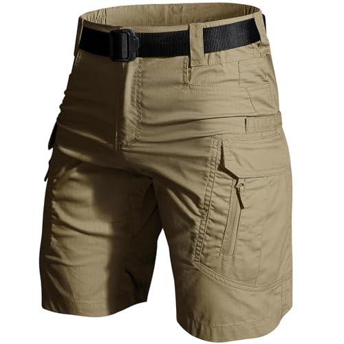 Asfixiado Kurze Hosen Herren Cargo Shorts Herren Cargohose Wanderhose Chino Stretch Sommer Hose Wandershorts(Khaki 40) von Asfixiado