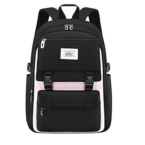 Asge Damen Mode Schultasche Kawaii Druck Rucksack Mädchen Lässig Wasserdicht Backpack Schule Teenager Daypack(Schwarz) von Asge