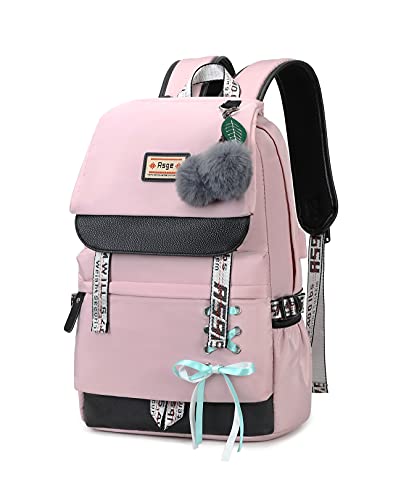 Asge Schulrucksack Mädchen Schulranzen mit Ergonomischem Design Schultasche Campus Backpack Nylon Wasserdicht Daypacks Damen Freizeitrucksack Teenager Rucksäcke Modisch Schule Bag von Asge