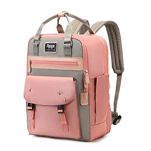 Asge Damen Schulrucksack Mädchen Teenager Backpack Women Casual Daypack Herren Reiserucksack Handgepäck Schultasche Jungen Wasserdichte Reißverschlüsse Cityrucksack mit Laptopfach von Asge